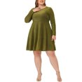 thumbnail image 2 of Agnes Orinda Women's Plus Size Round Neckline Cocktail A Line Glitter Sequin Midi Dress Gold 2X, 2 of 7