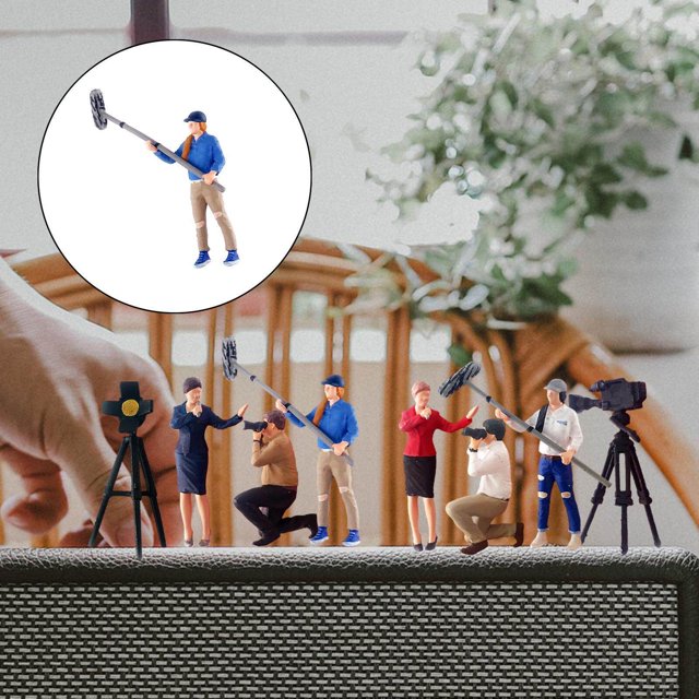 1:64 Hand Painted Model People Figure Diorama Scenery desktop decor miniature peope Sound Assistant Blue