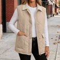 thumbnail image 3 of Otntypg Womens Quilted Collared Puffer Vest with Pockets Lightweight Casual Fall Winter Thick Warm Snap Button Down Full Zip up Outerwear Jackets, 3 of 10