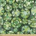 thumbnail image 1 of Abstract Sofa Upholstery Fabric by the Yard, Design of Dots Stripes Circles, Decorative Fabric for DIY and Home Accents, Fern Green Hunter Green by Ambesonne, 1 of 5