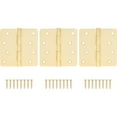 thumbnail image 3 of Stone Harbor Hardware 4" Door Hinges, 1/4" Radius Corner, Satin Brass, 3-Pack, 3 of 4