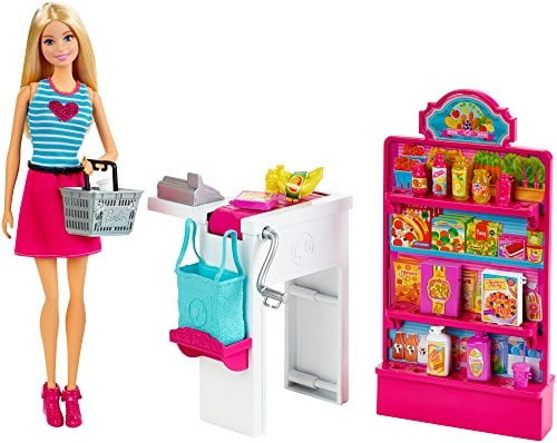 barbie supermarket playset
