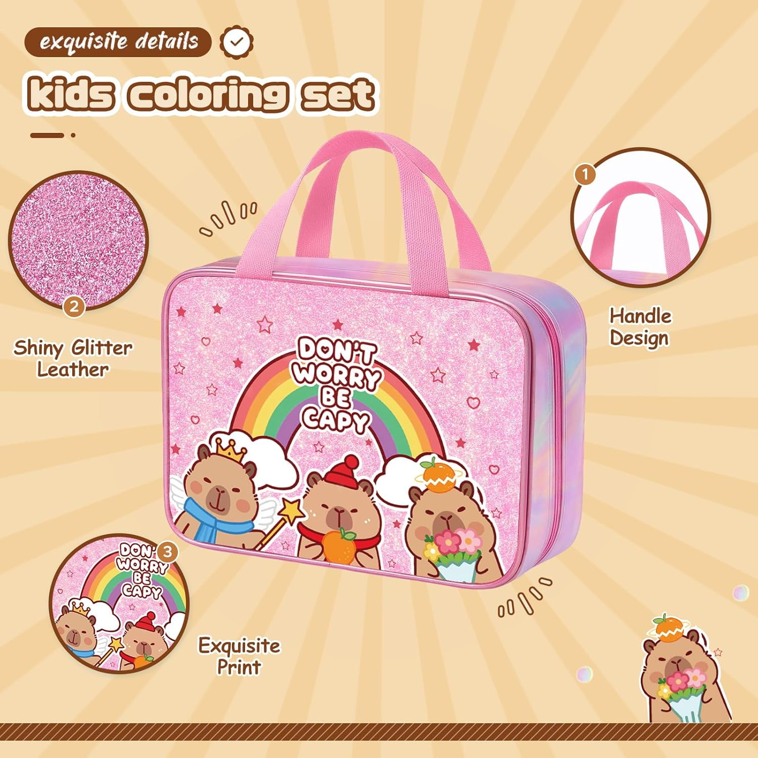 JYPS Unicorn Colouring Set Bag For Girls, 73 Pcs Drawing Art Supplies