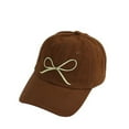 thumbnail image 2 of Gyexs Trendy Bow-Tie Baseball Cap for Men Women Cute Bow Baseball Cap Adjustable Structured Embroidered Fashion Sun Hat Hiking Travel Trucker Hat #Coffee, 2 of 5