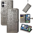 thumbnail image 3 of Funda Cartera FOXDOCK para iPhone 16 Plus , Flip PU con Relieve de Gatos y Perros, Tarjetero y Soporte, 3 of 6