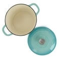 thumbnail image 3 of Crock-Pot Artisan 2 Piece 5 Quarts Enameled Cast Iron Dutch Oven in Aqua Blue, 3 of 3