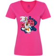 thumbnail image 3 of Inktastic Japanese Koi Fish Pond with Stars Women's V-Neck T-Shirt, 3 of 5