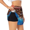 thumbnail image 2 of Disketp Animals On Noah's Ark2 Print Women's Shorts Workout Shorts for Athletic Gym Running Shorts with Phone Pockets Small, 2 of 8