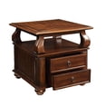 thumbnail image 2 of ACME Amado Rectangular 2-Drawer Wooden End Table with Open Shelf in Walnut, 2 of 5
