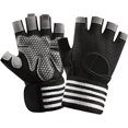 thumbnail image 1 of Guantes de Gym con Muñequeras， Guantes Gimnasio para Hombres y Mujeres Anti-Derrapantes sin Dedos con Soporte para la Muñeca, Ejercicios, Crossfit, Entrenamiento Cruzado de Gimnasia, 1 of 5
