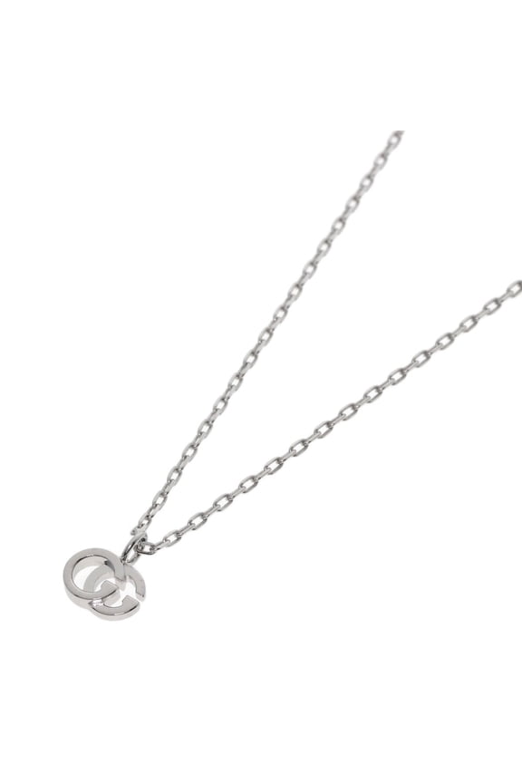Pre-Owned Gucci Double G Necklace 18K White Gold Women's GUCCI