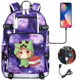 thumbnail image 1 of Minecraft Backpack Travel Bag with USB Student Bag, 1 of 5