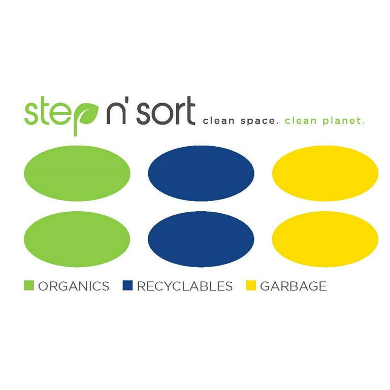  Step N' Sort OPN603 - Cubo de basura y reciclaje de 16 galones, 3  compartimentos, color plateado : Hogar y Cocina