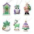 thumbnail image 2 of Colgante de resina navideña para árbol de Navidad, adornos colgantes de alce y Papá Noel, decoración de árbol de Navidad, regalo de vacaciones, 6 uds., 2 of 8
