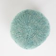 thumbnail image 3 of Dahlia Indoor/ Outdoor Aqua Fabric Hand Knit Pouf, 3 of 8