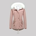 thumbnail image 3 of Drses Women's Winter Solid Color Thickened Collar Coat Jacket Warm Coat, 3 of 7