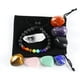 thumbnail image 2 of Nvzi Juego de 7 piedras de chakras naturales pulidas y pulidas con pulsera de 7 chakras de roca volcánica y cuarzo transparente para piedras preciosas de cristal, 2 of 5