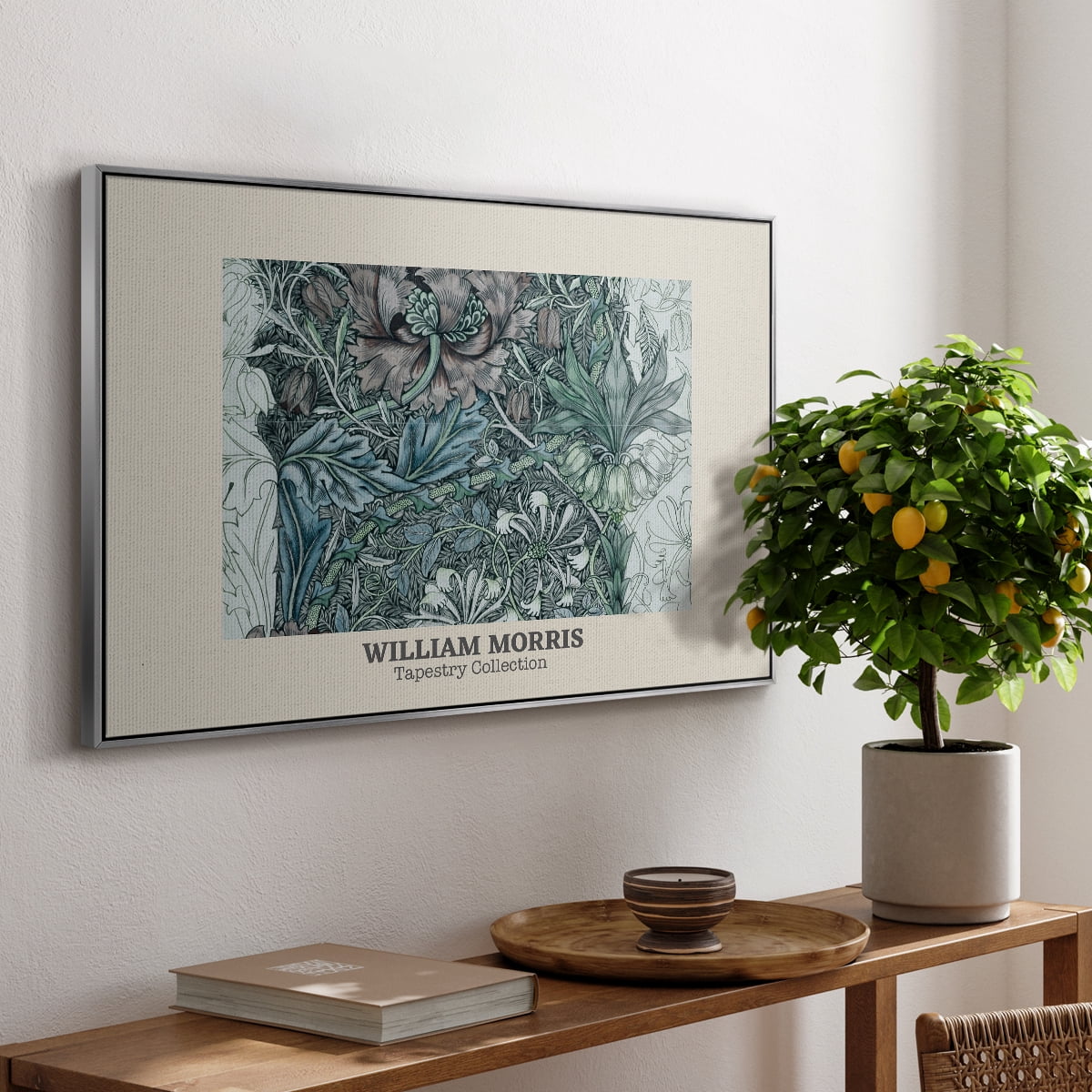 Vintage Abstract Print-XXXVII Framed in Silver Wood Gallery Wrapped Canvas 25 in. x 37 in.