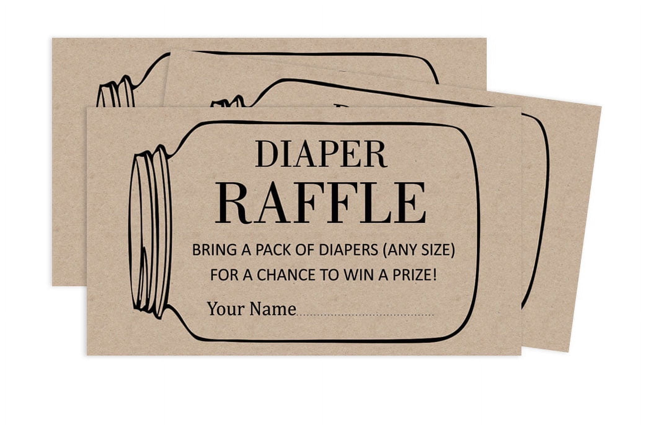 Inkdotpot 30Baby ShowerDiaper Raffle Ticket Lottery Insert Cards Supplies Games For Baby Shower Party Gender Neutral Bring A Pack Of Rustic Diapers To Win Favors Gifts And Prizes