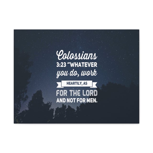 Scripture Canvas For The Lord Colossians 3:23 Christian Wall Art Bible Verse Print Ready to Hang