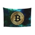 thumbnail image 6 of Bitcoin Virtual Crypto Coin Tapestry, Gold Coin Money Wall Hanging Tapestries Dorm Room Home Decor, 60" x 40", 6 of 6