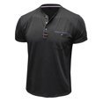 thumbnail image 7 of Xihbxyly Casual Tops for Men Big & Tall Button Crew Neck Short Sleeve Quick Dry T Shirt Tops Casual Stylish Solid Slim Fit Tops Casual Stylish Trendy for Traveling, 7 of 7