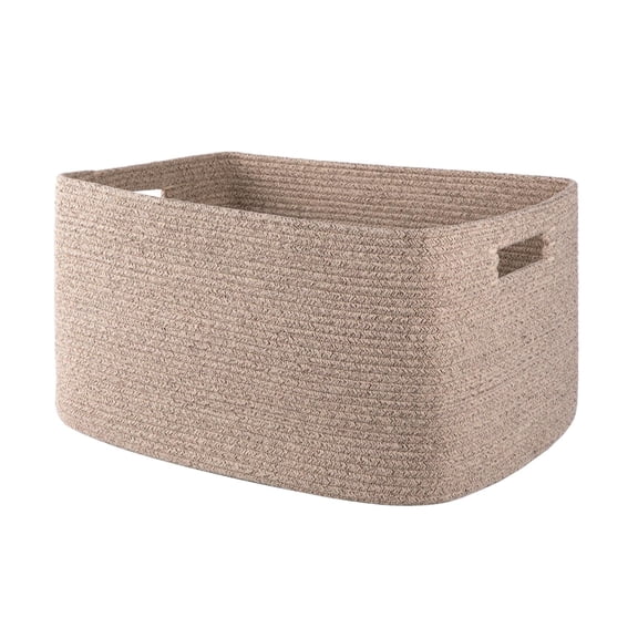 HLAOLA 70L Large Laundry Basket, Rectangular Cotton Rope Storage Basket, Suitable for Storing Blankets, Toys and Clothes in Various Places