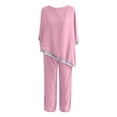 thumbnail image 4 of Womens Sequin Patchwork Batwing Top and Wide Leg Pants Set 3 Piece, 4 of 4