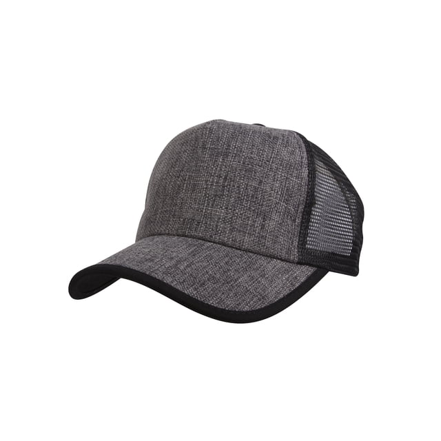 Top Headwear Chapeau de Camionneur Réglable en Paille - Gris/noir