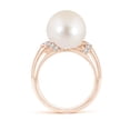 thumbnail image 2 of Angara Freshwater Cultured Pearl Ring with Pave-Set Diamonds in 14K Rose Gold for Women | June Birthstone Jewelry for Her, 2 of 8