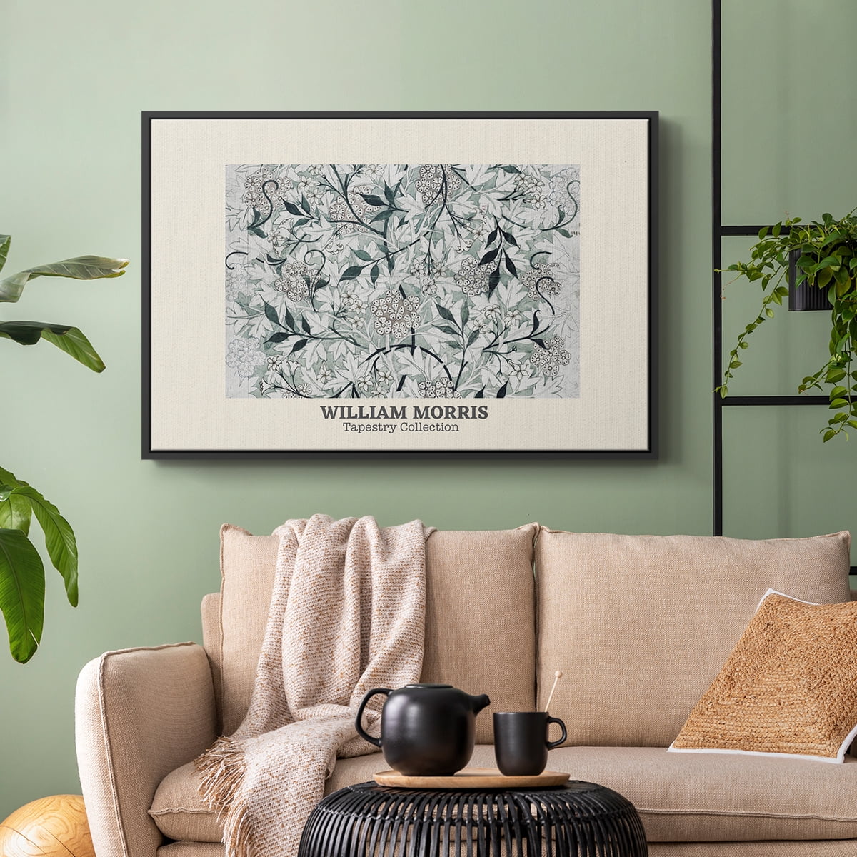 Vintage Abstract Print-XXXV Framed in Black Wood Gallery Wrapped Canvas 25 in. x 37 in.