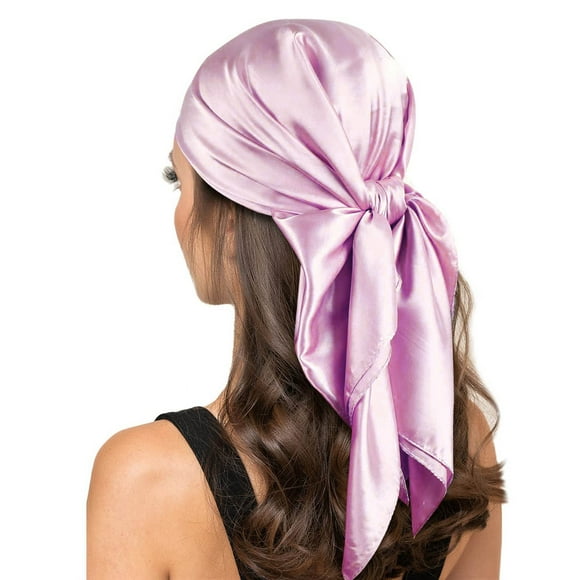 Kelon Heardband Clearance Lady Headscarf Women Fashion Solid Satin Square Head Scarf Lightweight Neck Scarves Hair Bandana Neckerchief
