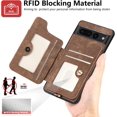 thumbnail image 3 of Phone Case for Google Pixel 7 Pro 5G Wallet Cover with Screen Protector and Wrist Strap Lanyard RFID Credit Card Holder Ring Stand Cell Accessories Pixel7Pro Pixel7 XL Seven 7Pro 6.7 Women Men Brown, 3 of 13