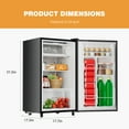 thumbnail image 2 of JIOABL 3.2 Cu. Ft. Refrigerator with Freezer, Low Noise, Adjustable Temp, Ideal for Dorms & Offices, Black, 2 of 6