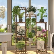 Plant Stands for Indoor Plants, Wood Outdoor Tiered Plant Shelf for Multiple Plants, Ladder Plant Holder Table Plant Pot Stand for Window Garden Balcony Patio Living Room (10-Tier)