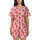 thumbnail image 1 of Fotbe Strawberries Conjunto de Pijama Estampado para Mujer, 2 Piezas, Ropa de Dormir con Camiseta de Manga Corta y Shorts Suaves-Large, 1 of 6