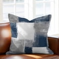 thumbnail image 2 of Navy Grey Abstract Art Throw Pillow Cover White Graffiti Retro Gradient Cotton Linen Cushion Cover Throw Pillow Case with Invisible Zipper for Couch Sofa Bed Chair Car 26x26 Inch, 2 of 9