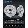 thumbnail image 2 of Funire Front Brake Kit for Toyota Prius 2004 2005 2006 2007 2008 2009 Drilled & Slotted Disc Brake Rotors Ceramic Brakes Pads Replacement Brake Pad and Rotor Kits: 10.04" inch Rotor, 2 of 11