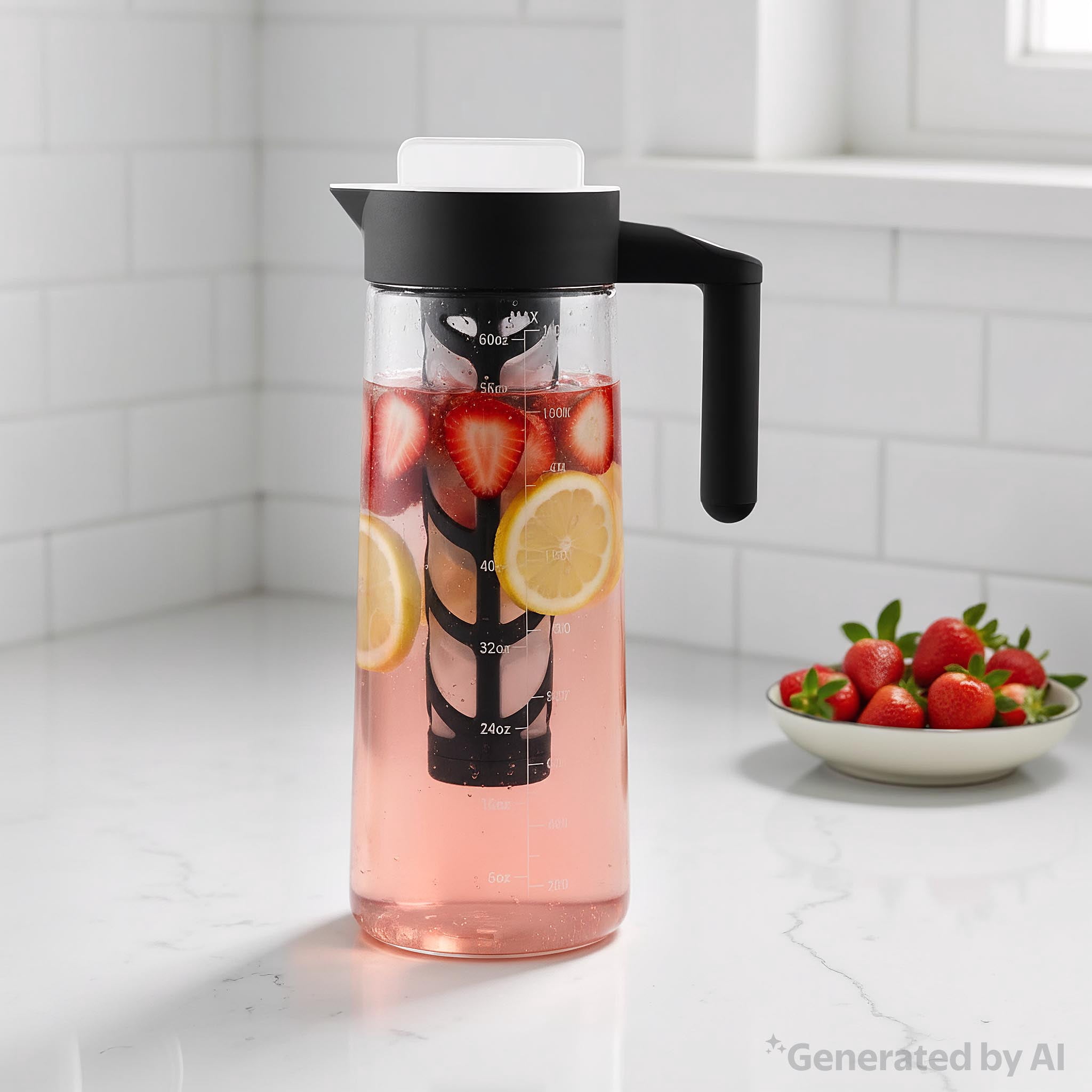 Mainstays 1.8L Cold Brew Concentrate Pitcher, Glass, Mesh Filter, Model: MS8500778514-05