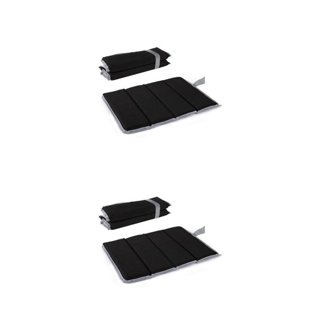 Advancent Alfombrilla para acampar, senderismo, Picnic, pesca, impermeable, a prueba de humedad, cojín de asiento, alta elasticidad, almohadilla Negro 2piezas