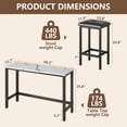 thumbnail image 4 of Enyopro Dining Table Set for 3, Modern Dining Room Table Set with 3 Upholstery Stools, Bar Table Set, Saving Space Restaurant Bistro Table Set, 4 of 11