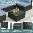 thumbnail image 5 of SOLAURA 7-Piece Outdoor Patio Furniture Set Wicker Rattan Sectional Sofa Patio Conversation Sets, Haze Blue, 5 of 8