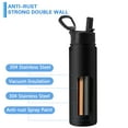 thumbnail image 6 of ZIQIAN 24oz Sports Thermos Bottle, Double Insulated ​Metal Water Bottle with Straw Lid And Flip Lid! Hot/Cold Vacuum Insulated Stainless Steel Bottle. BPA-Free Leakproof Water Bottles - With Straw, 6 of 7