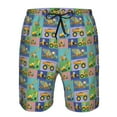 thumbnail image 3 of Cauagu Construction Machinery Print Men's Swim Trunks,Hawaiian Bathing Suit Swimsuits Beach Shorts with Pockets for Men Quick Dry Swimming Board Shorts-Large, 3 of 6