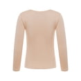thumbnail image 2 of Yartina Kids Girls Thermal Underwear Top Fleece Lined Long Sleeve Undershirts Baselayer Underwear Nude 120, 2 of 7