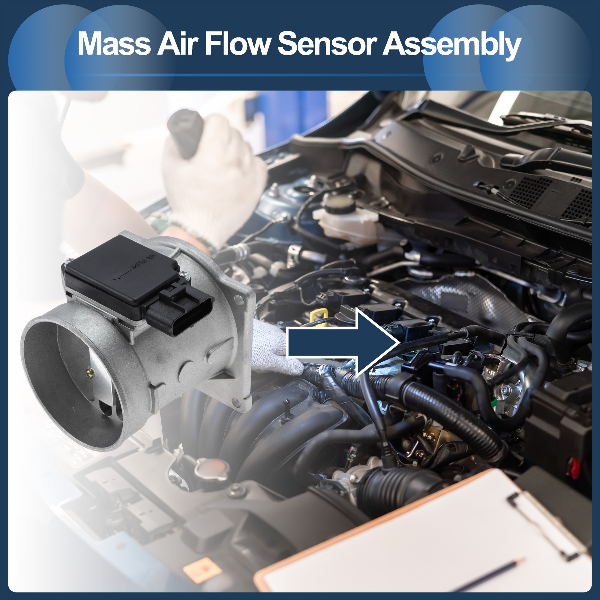 Unique Bargains Mass Air Flow Sensor Assembly No.F8LF-12B579-AA for Ford E-150 1997-2000 MAF Air Flow Sensor Plastic Metal 1 Pc