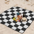thumbnail image 6 of Coolnut Black and White Plaid Large Picnic & Outdoor Beach Blanket, Waterproof Foldable Sandproof 3-Layer Picnic Mat for Camping,Hiking,Travel,Park,Concerts,78"x78", 6 of 6