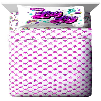 Lay Lay Toodles Pink Poodles Kids 3-Piece Twin Sheet Set, Microfiber, Pink, Nickelodeon