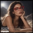 thumbnail image 5 of Classic Gothic True Cat Eye Frame Blue Light Filtering Computer Glasses / Red, 5 of 7