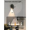 thumbnail image 2 of Motion Sensor Wall Light, USB Rechargeable Wireless LED Sconce, 3-Color Dimmable, Magnetic Mount, for Bedroom Stairs Hallway, Black, 2 of 7